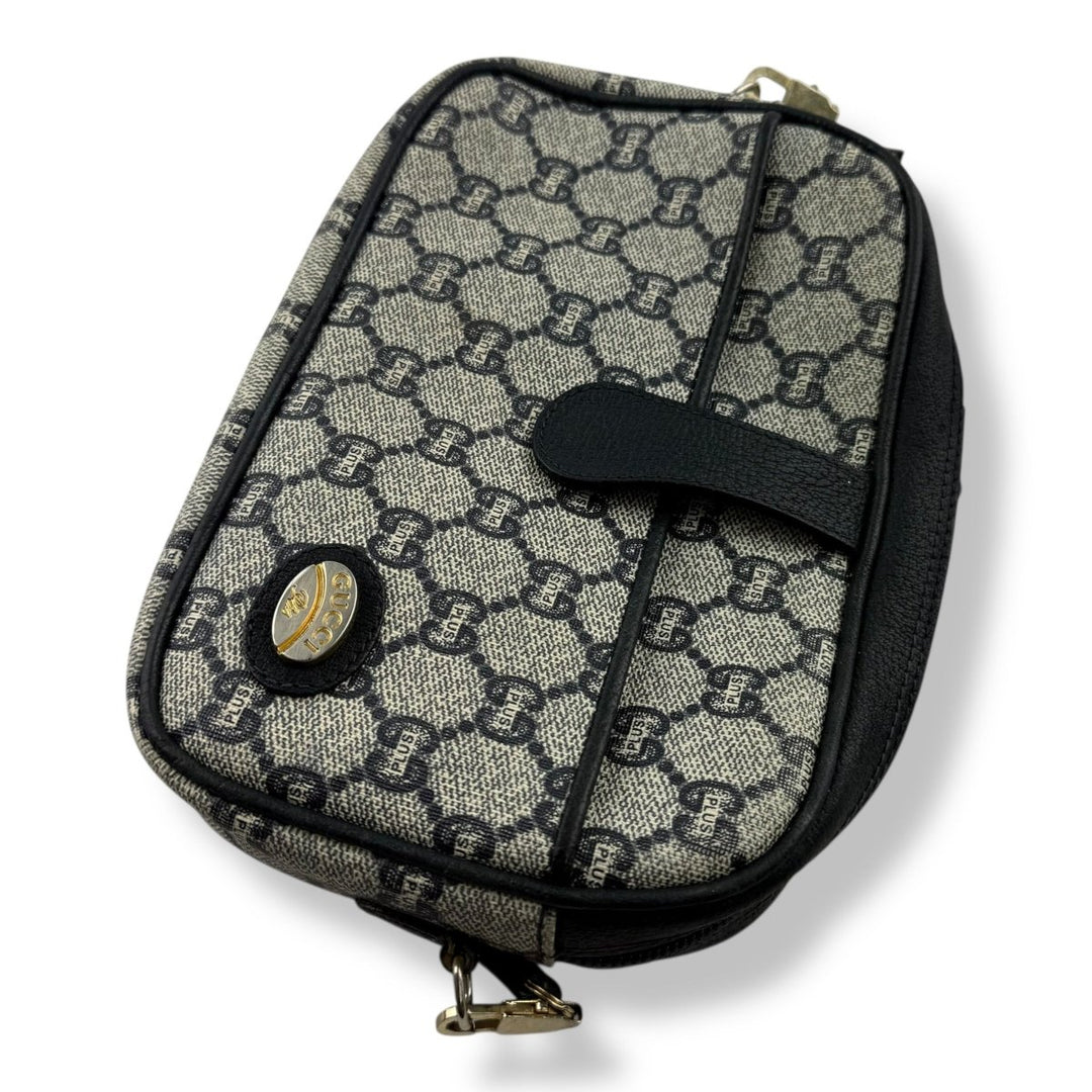 Gucci GG Plus Canvas Beige/Navy Shoulder Crossbody Bag - Lux Central