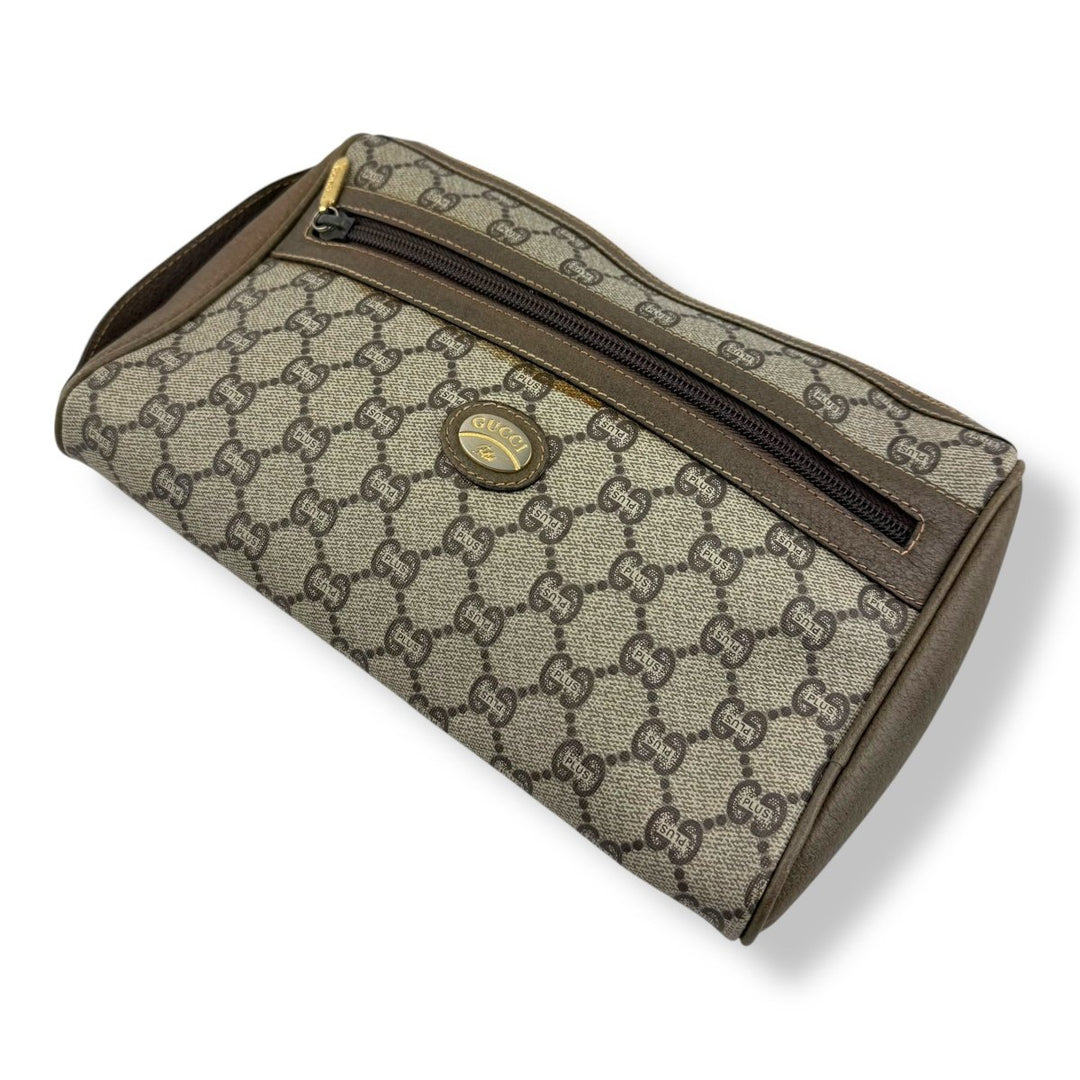 Gucci GG Plus Monogram Beige Clutch Pouch Bag - Lux Central