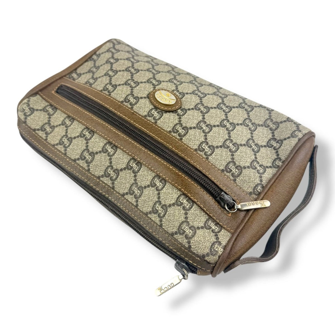 Gucci GG Plus Monogram Beige Clutch Pouch Bag - Lux Central