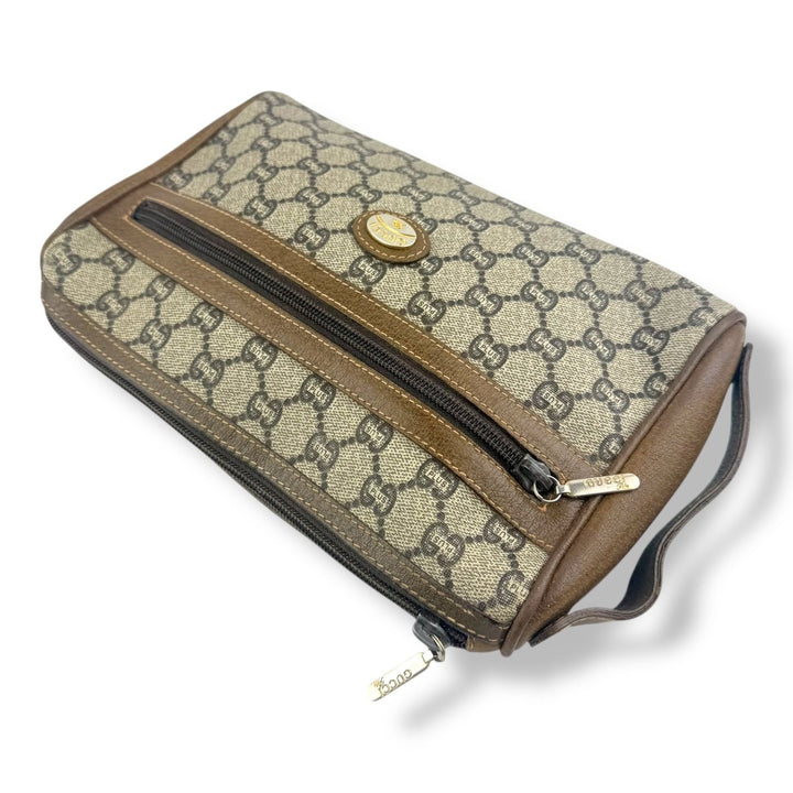 Gucci GG Plus Monogram Beige Clutch Pouch Bag - Lux Central