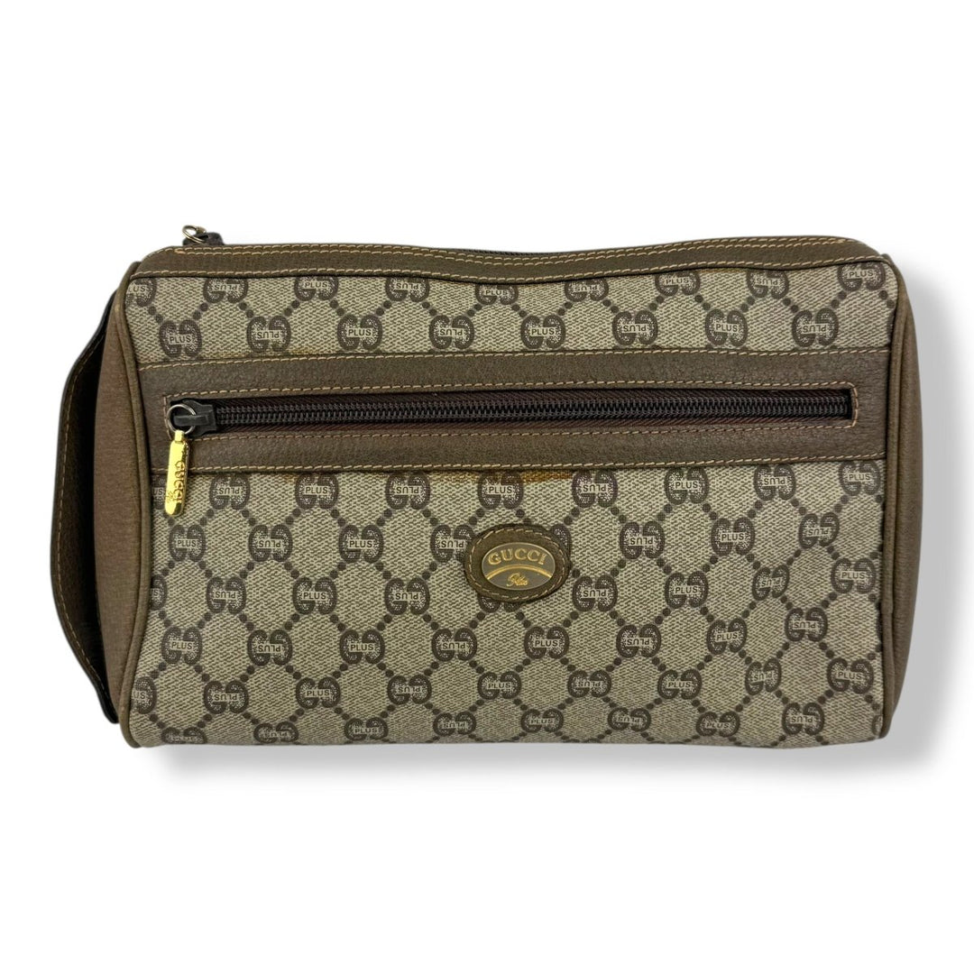 Gucci GG Plus Monogram Beige Clutch Pouch Bag - Lux Central