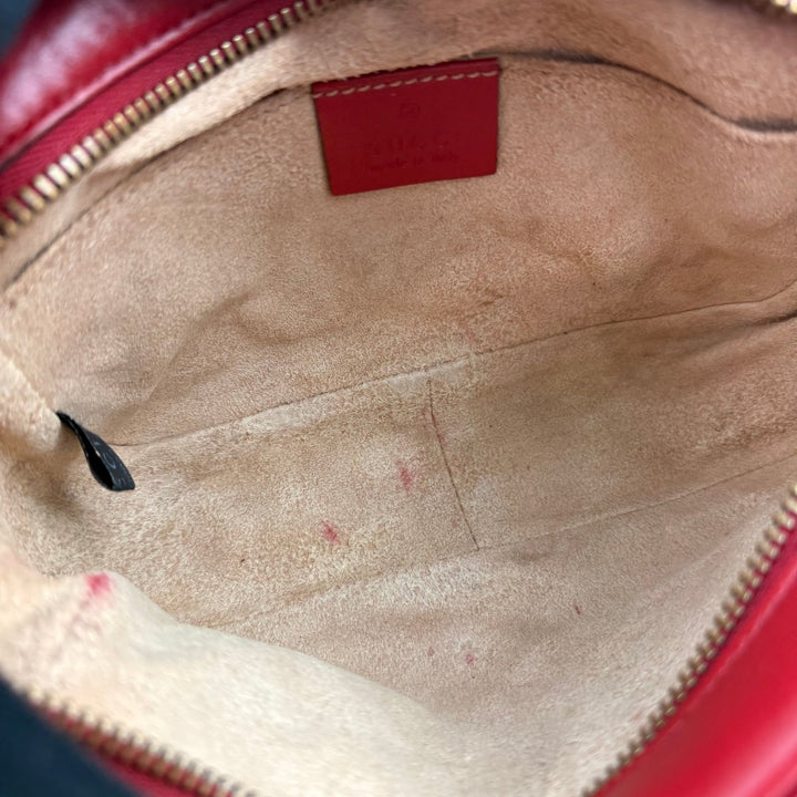 Gucci GG Red Mini Marmont Leather Handbag - Lux Central