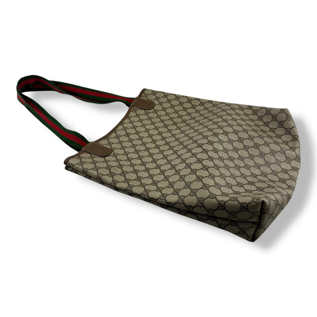 Gucci GG Sherry Line Monogram Beige Tote Handbag - Lux Central