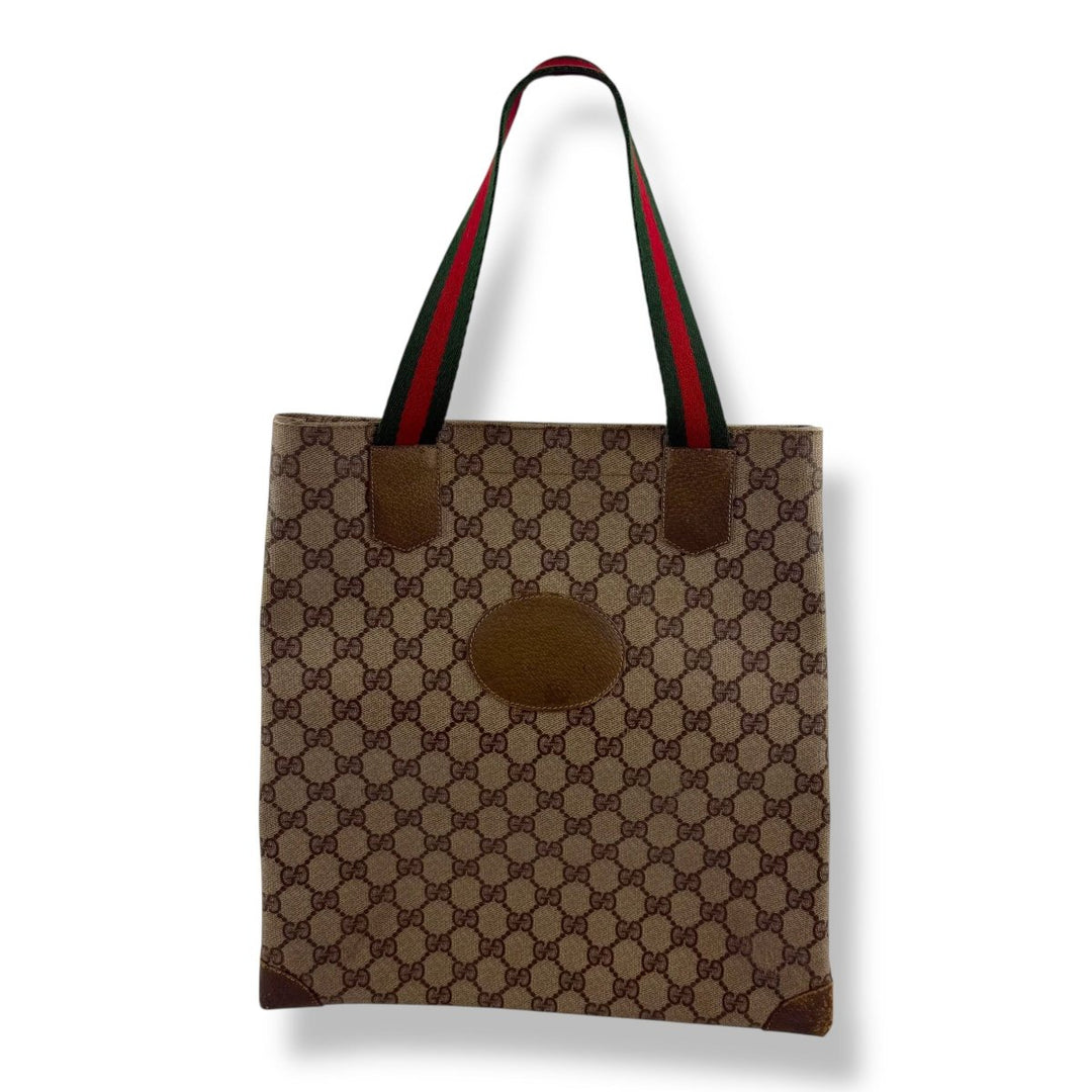 Gucci GG Sherry Line Monogram Beige Tote Handbag - Lux Central