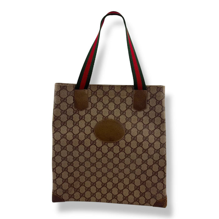 Gucci GG Sherry Line Monogram Beige Tote Handbag - Lux Central