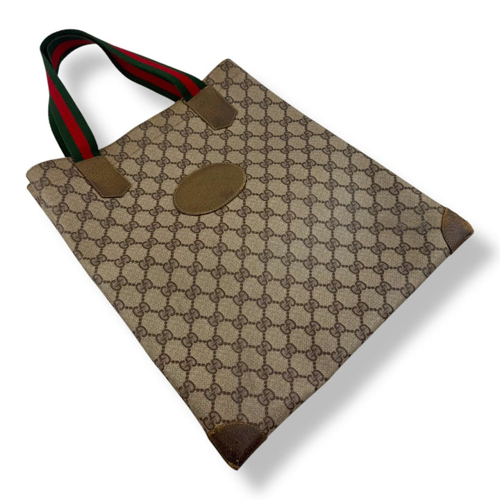 Gucci GG Sherry Line Monogram Beige Tote Handbag - Lux Central