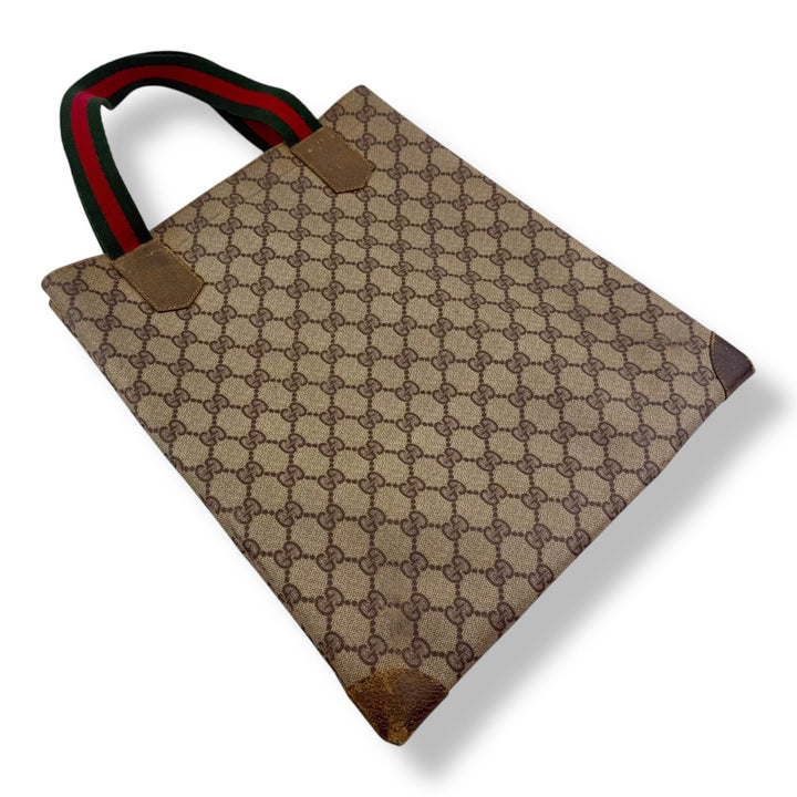 Gucci GG Sherry Line Monogram Beige Tote Handbag - Lux Central