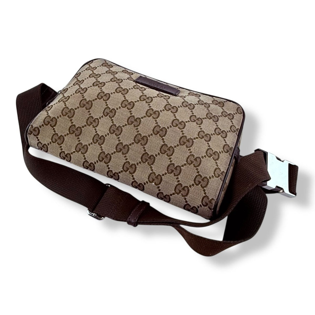 Gucci GG Supreme Beige Belt Messenger Bag - Lux Central