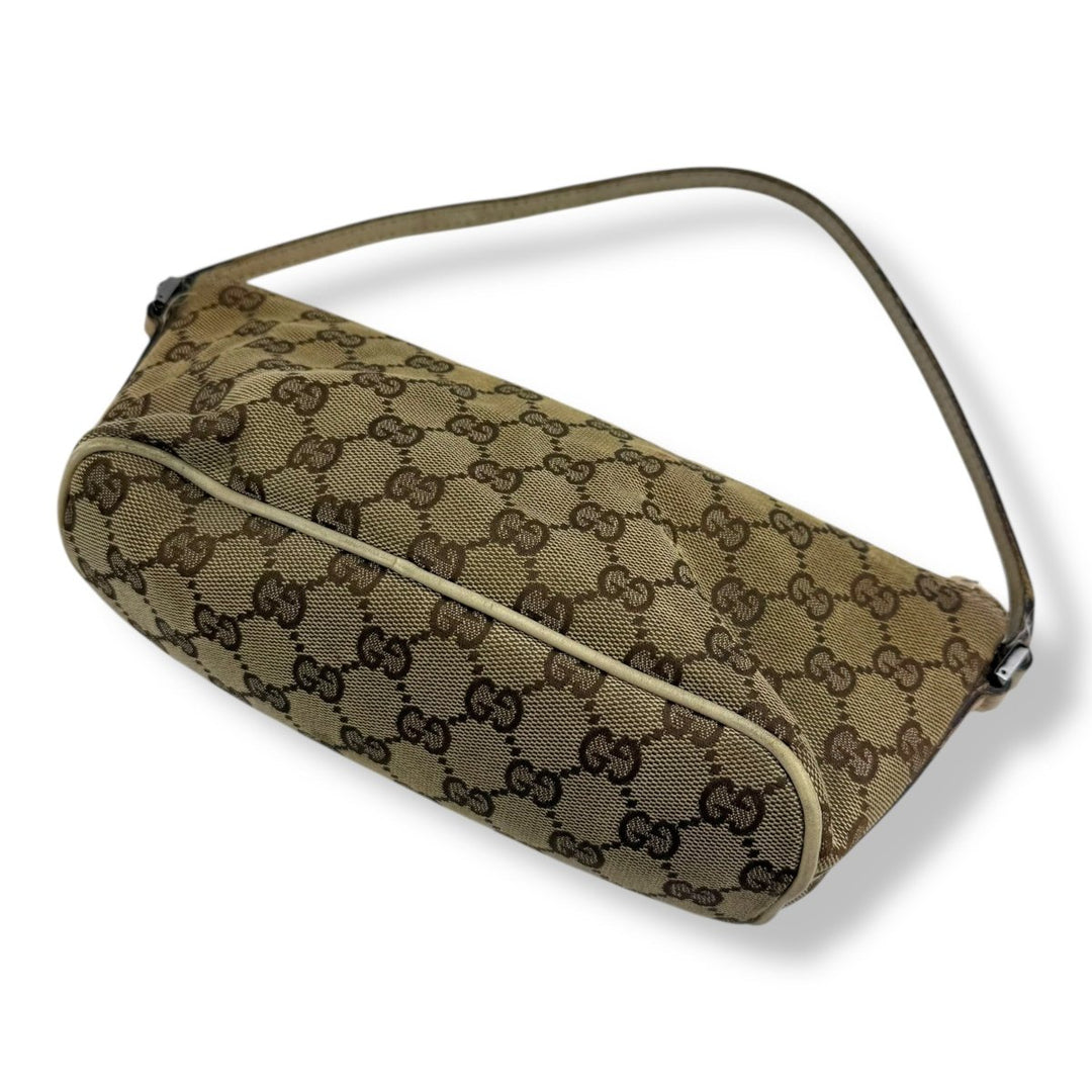 Gucci GG Supreme Beige Boat Pochette Handbag - Lux Central
