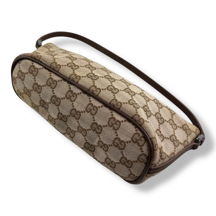 Gucci GG Supreme Beige Boat Pochette Handbag - Lux Central