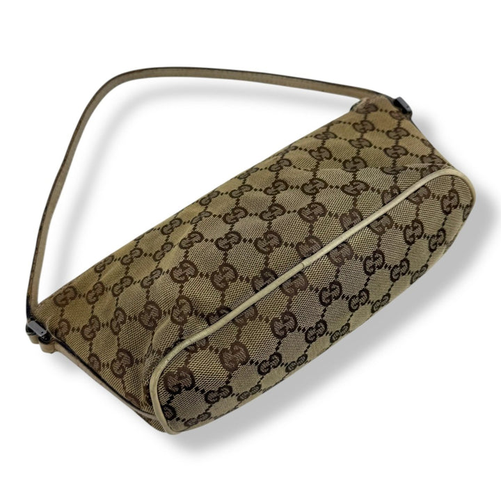 Gucci GG Supreme Beige Boat Pochette Handbag - Lux Central