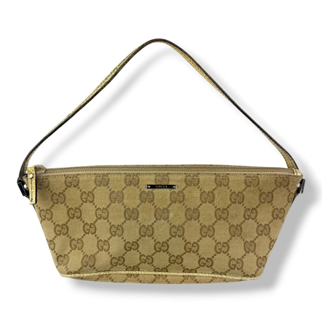 Gucci GG Supreme Beige Boat Pochette Handbag - Lux Central