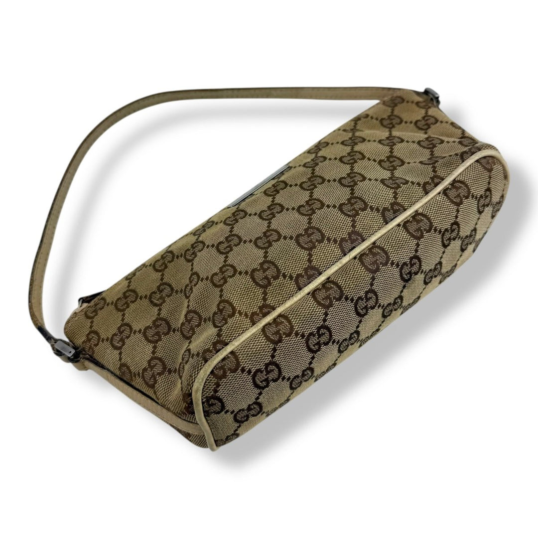 Gucci GG Supreme Beige Boat Pochette Handbag - Lux Central
