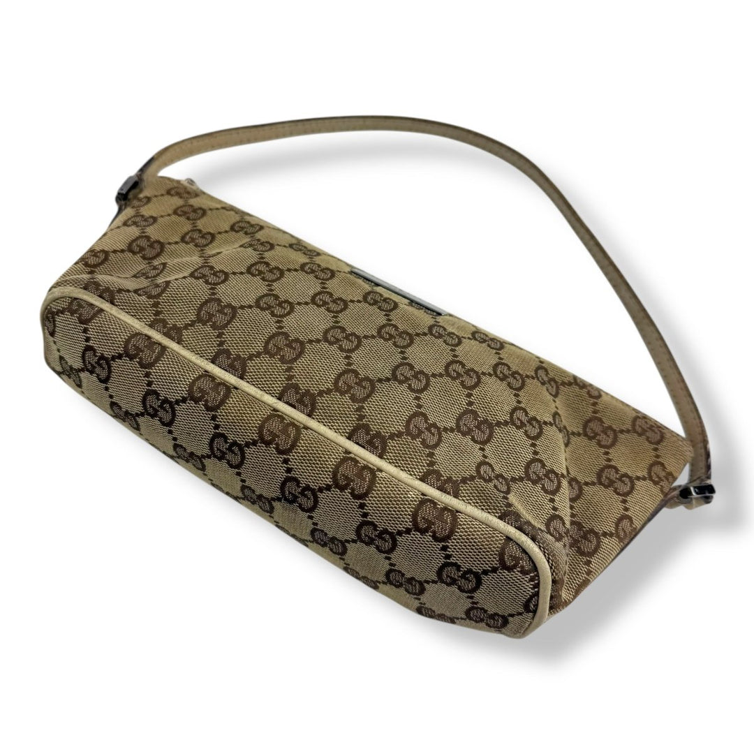 Gucci GG Supreme Beige Boat Pochette Handbag - Lux Central