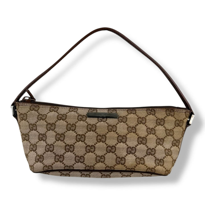 Gucci GG Supreme Beige Boat Pochette Handbag - Lux Central