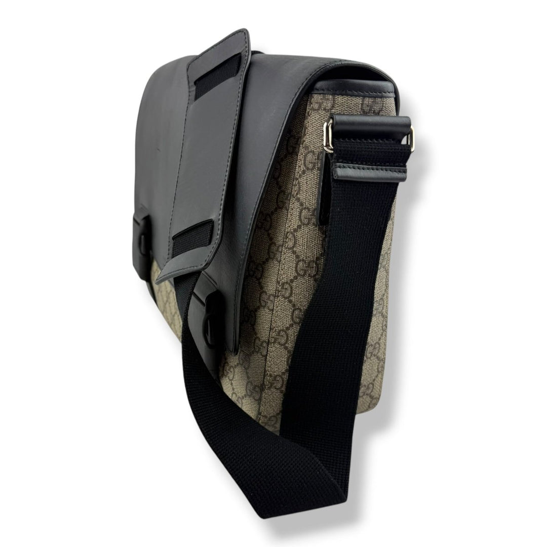 Gucci GG Supreme Beige Buckle Messenger Bag - Lux Central