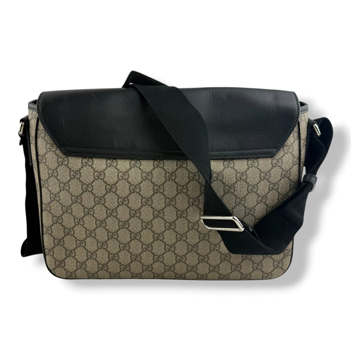 Gucci GG Supreme Beige Buckle Messenger Bag - Lux Central