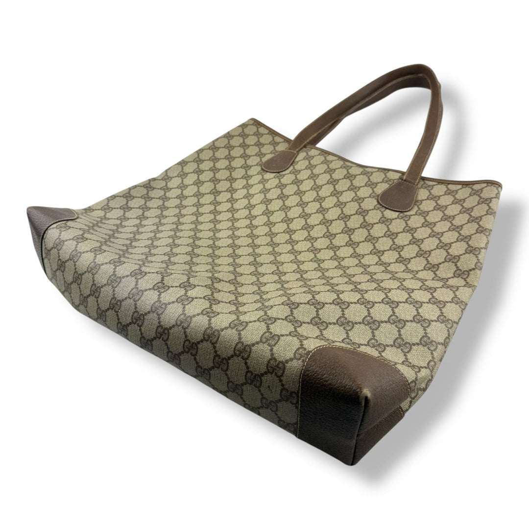 Gucci GG Supreme Beige Green Red Web Sherry Line Tote Handbag - Lux Central