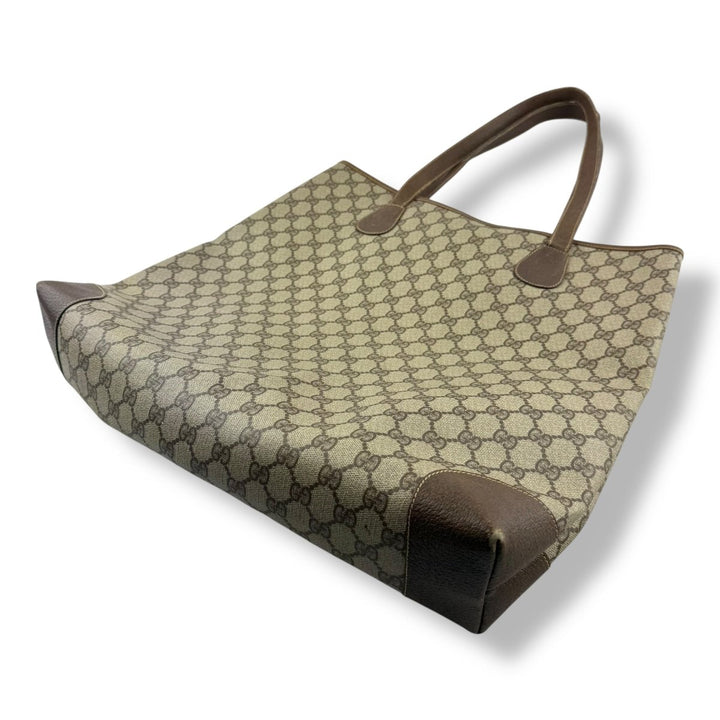 Gucci GG Supreme Beige Green Red Web Sherry Line Tote Handbag - Lux Central