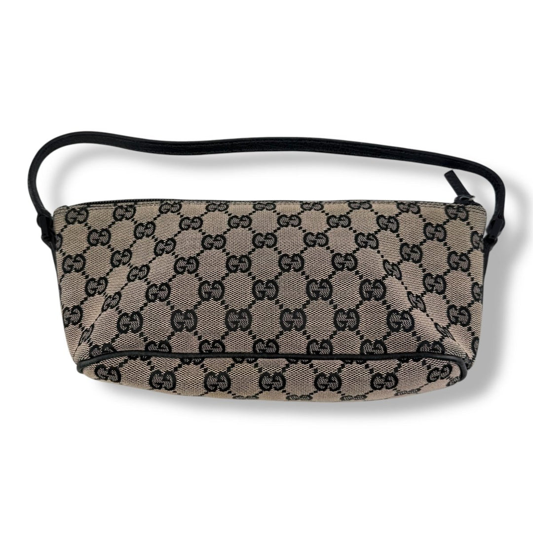 Gucci GG Supreme Beige/Black Boat Mini Pochette Handbag - Lux Central