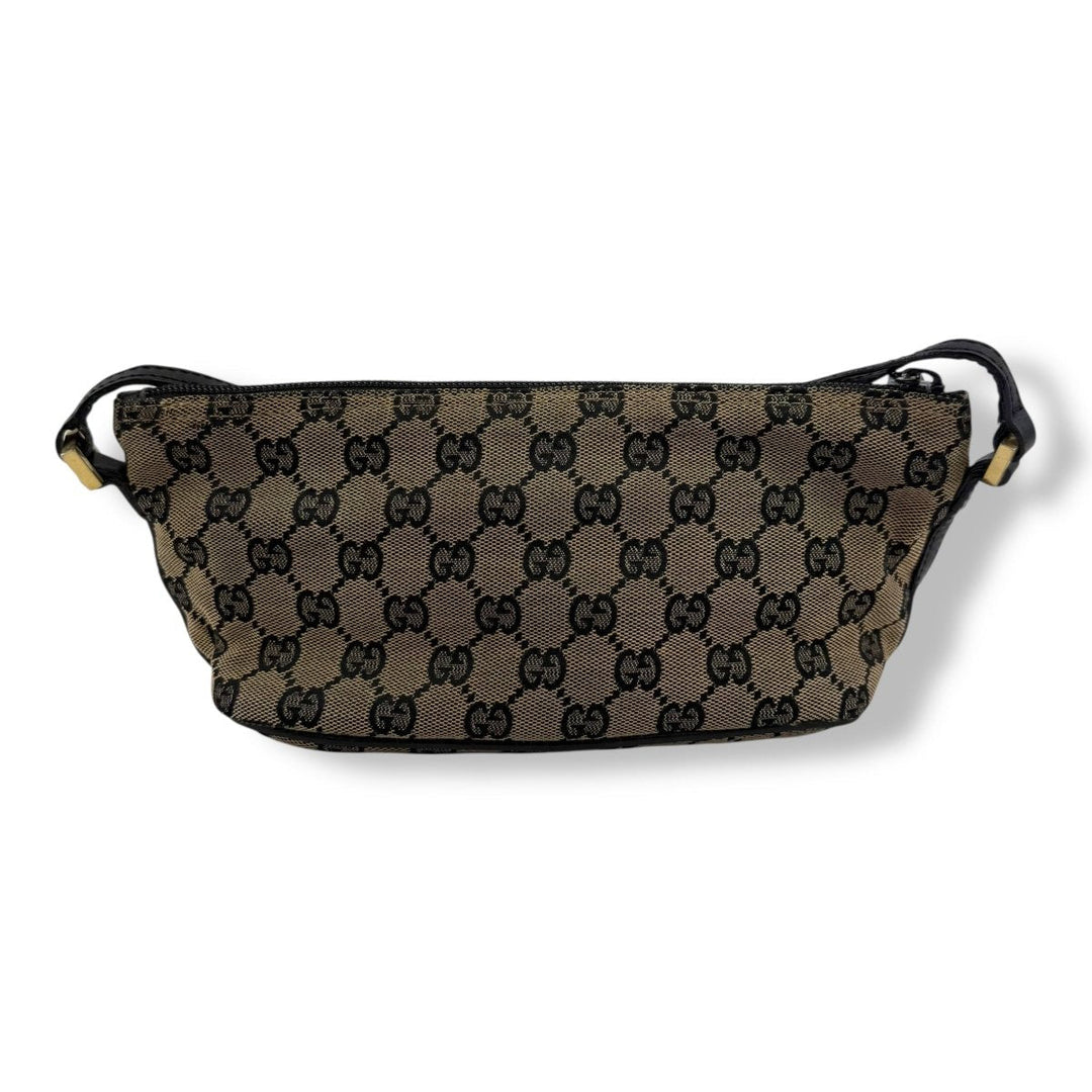 Gucci GG Supreme Beige/Black Boat Pochette Handbag - Lux Central