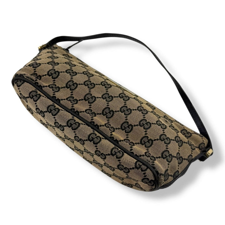 Gucci GG Supreme Beige/Black Boat Pochette Handbag - Lux Central