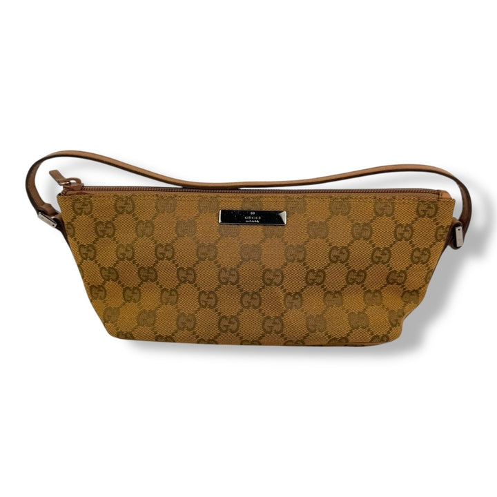 Gucci GG Supreme Beige/Brown Boat Pochette Handbag - Lux Central