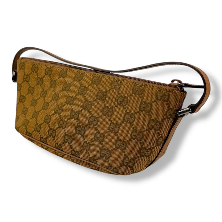 Gucci GG Supreme Beige/Brown Boat Pochette Handbag - Lux Central