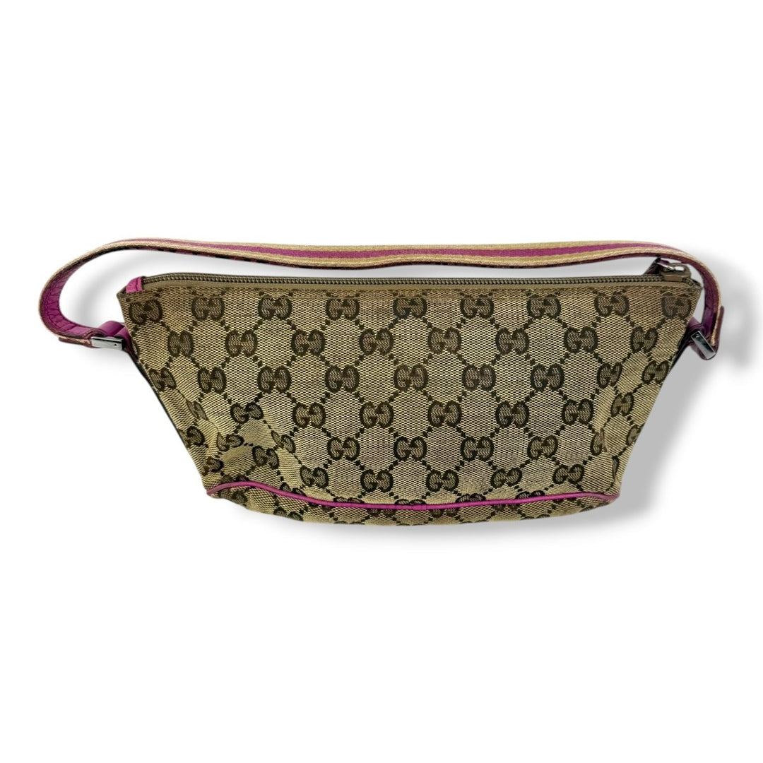 Gucci GG Supreme Beige/Pink Mini Boat Pochette Handbag - Lux Central