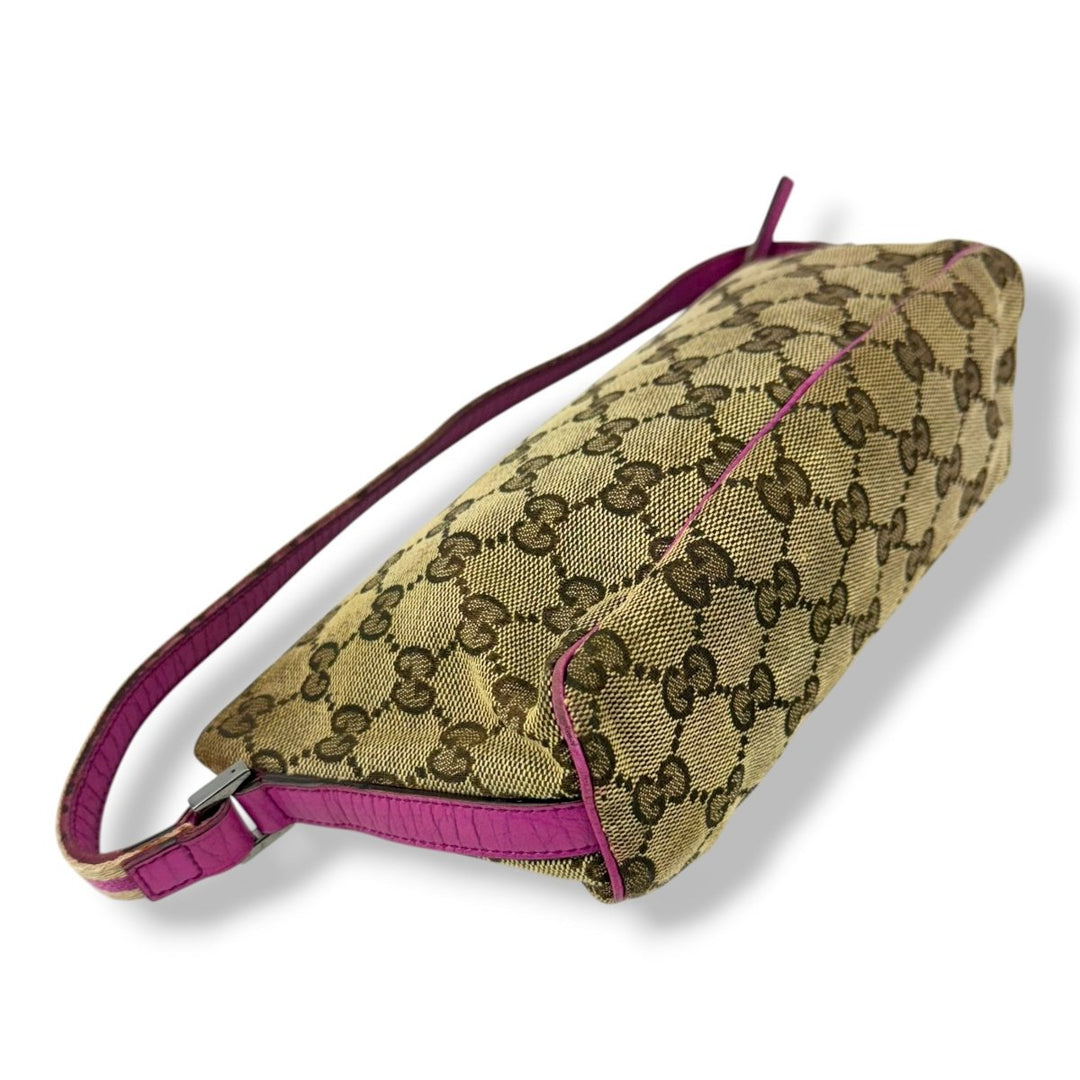 Gucci GG Supreme Beige/Pink Mini Boat Pochette Handbag - Lux Central