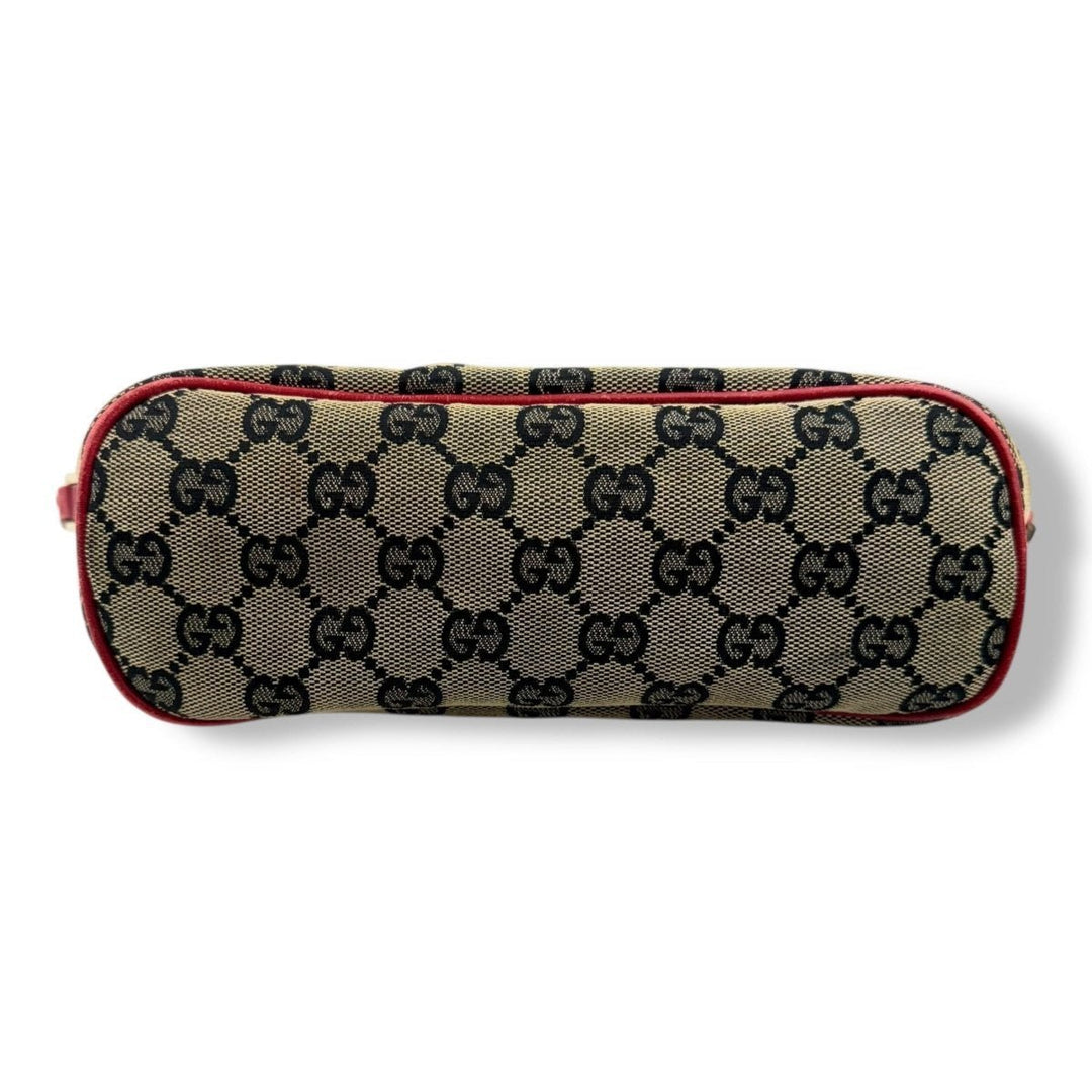 Gucci GG Supreme Beige/Red Boat Pochette Handbag - Lux Central