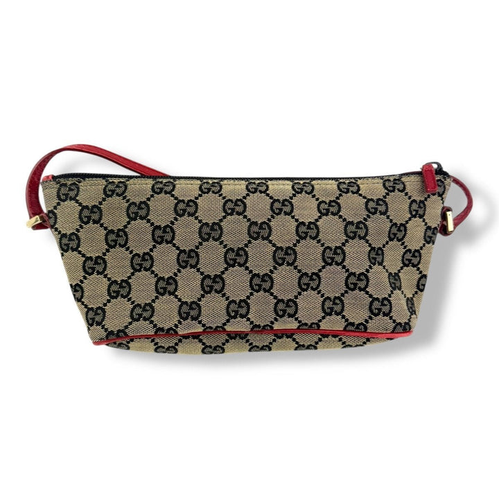 Gucci GG Supreme Beige/Red Boat Pochette Handbag - Lux Central