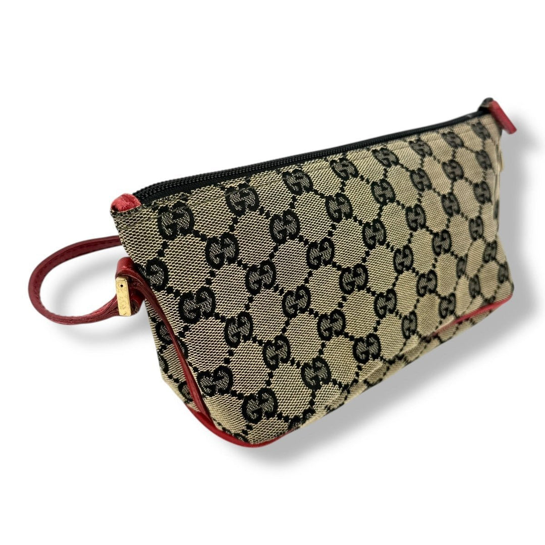 Gucci GG Supreme Beige/Red Boat Pochette Handbag - Lux Central