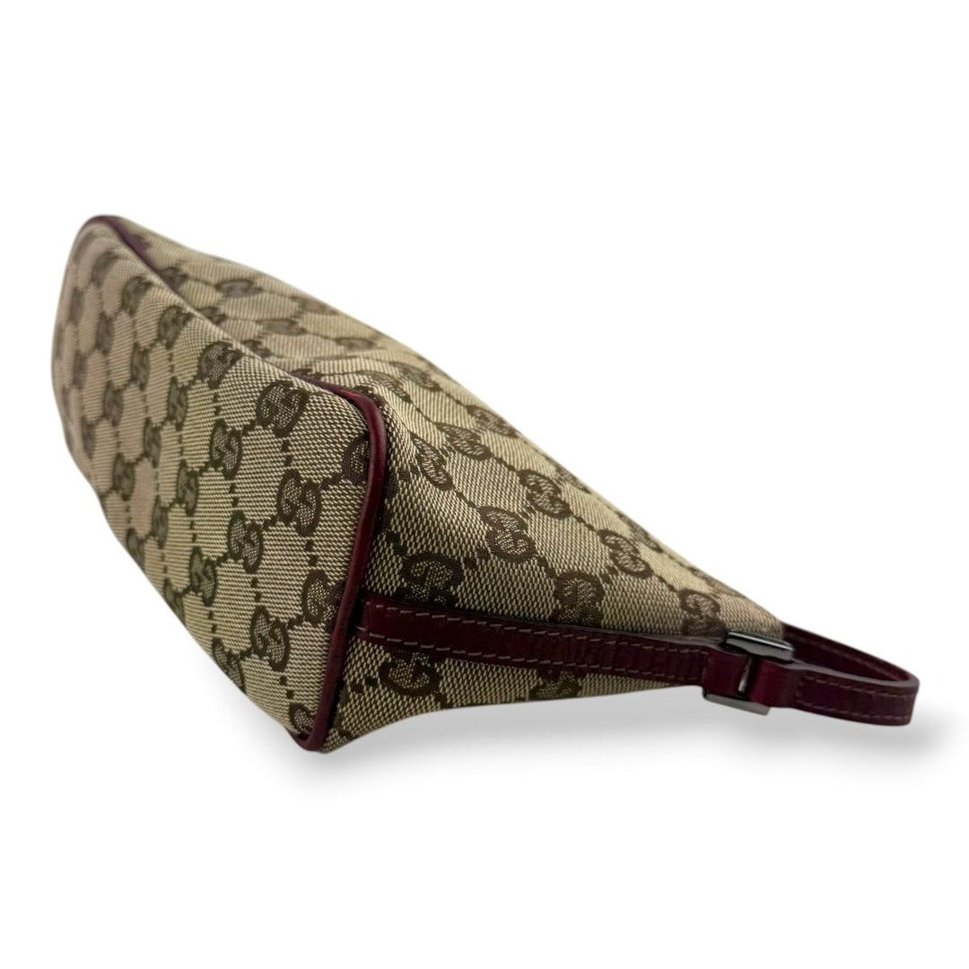 Gucci GG Supreme Beige/Red Mini Boat Pochette Handbag - Lux Central