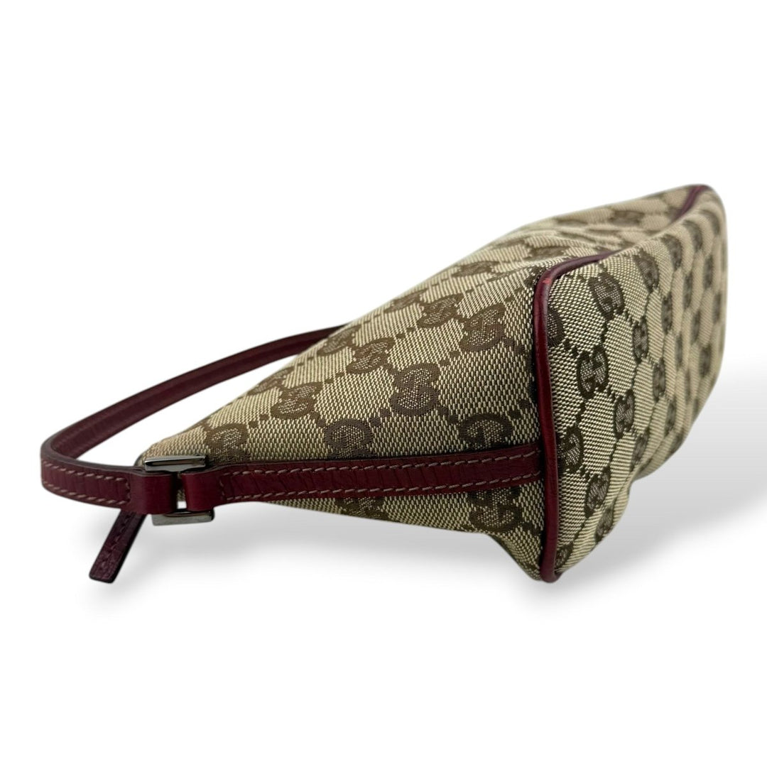 Gucci GG Supreme Beige/Red Mini Boat Pochette Handbag - Lux Central