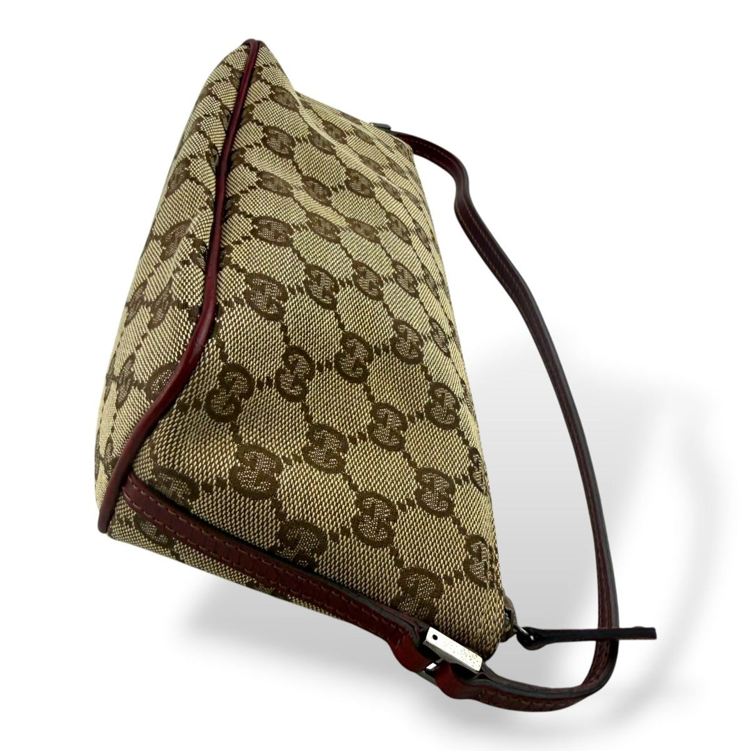 Gucci GG Supreme Beige/Red Mini Boat Pochette Handbag - Lux Central