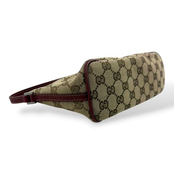 Gucci GG Supreme Beige/Red Mini Boat Pochette Handbag - Lux Central