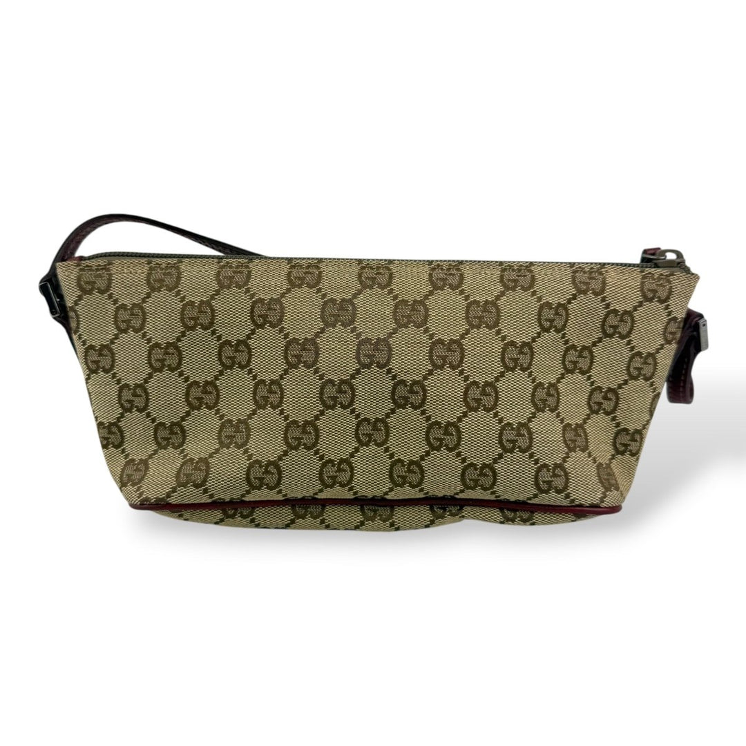Gucci GG Supreme Beige/Red Mini Boat Pochette Handbag - Lux Central