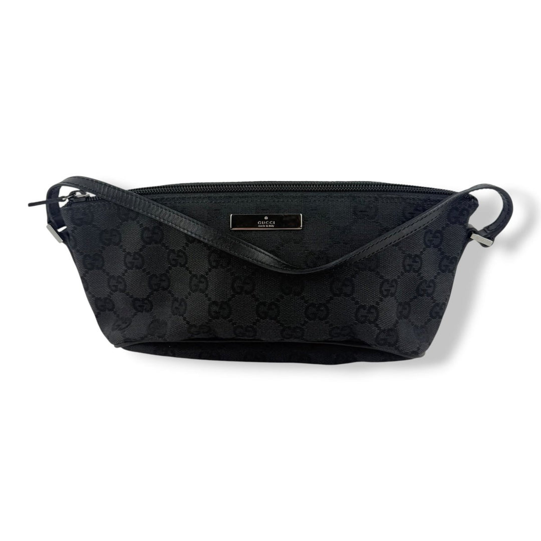 Gucci GG Supreme Black Boat Pochette Handbag - Lux Central