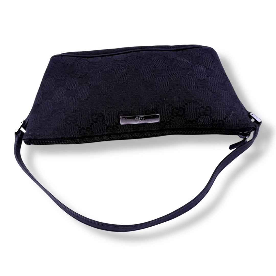 Gucci GG Supreme Black Mini Boat Pochette Handbag - Lux Central