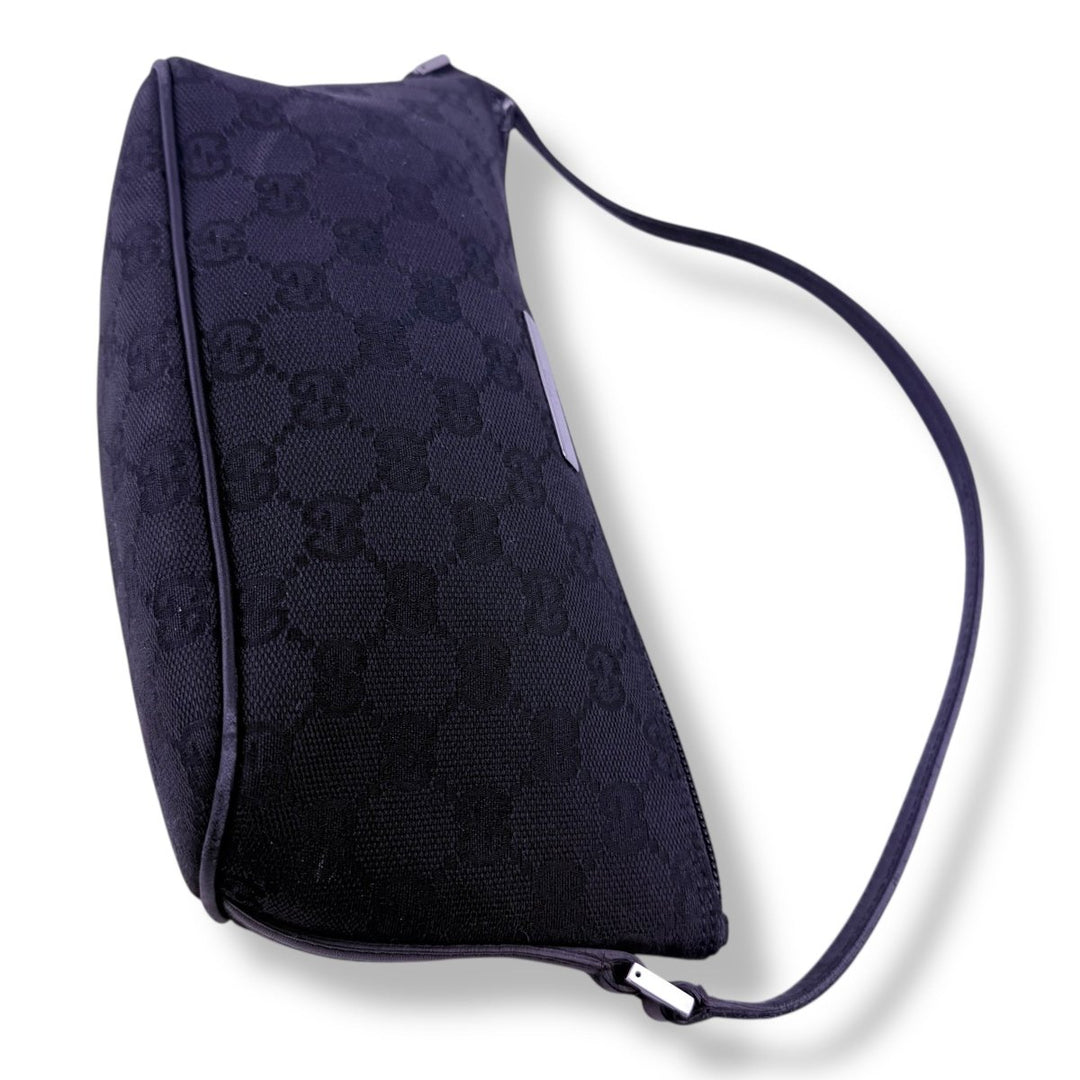 Gucci GG Supreme Black Mini Boat Pochette Handbag - Lux Central