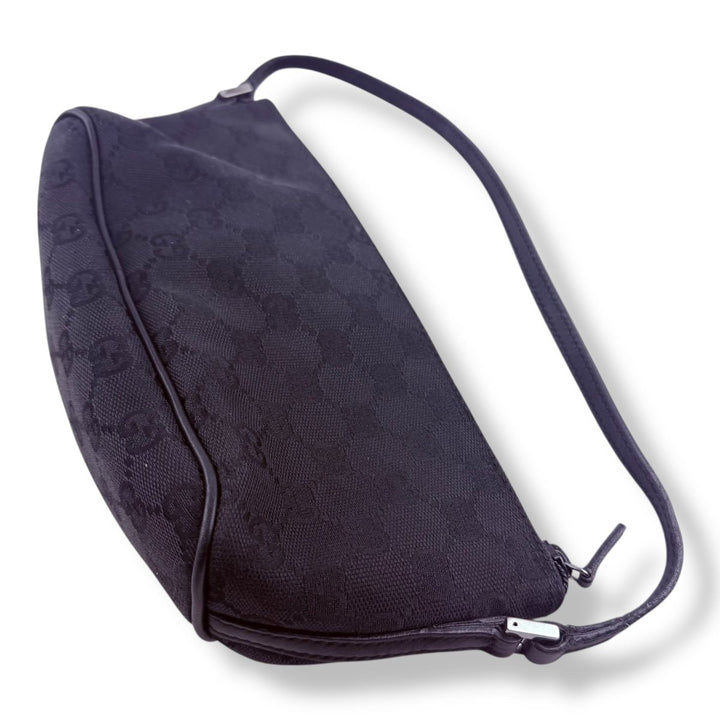 Gucci GG Supreme Black Mini Boat Pochette Handbag - Lux Central
