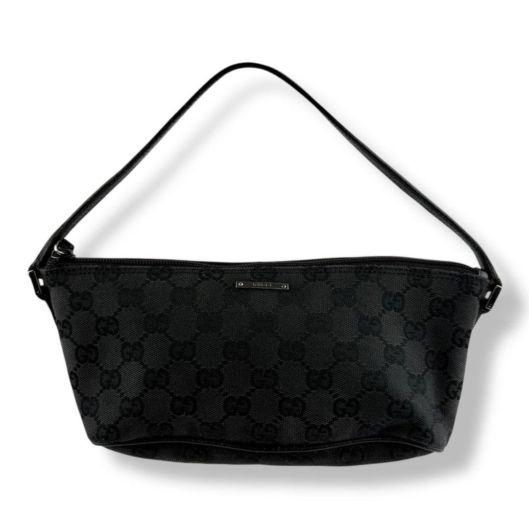 Gucci GG Supreme Black Mini Boat Pochette Handbag - Lux Central