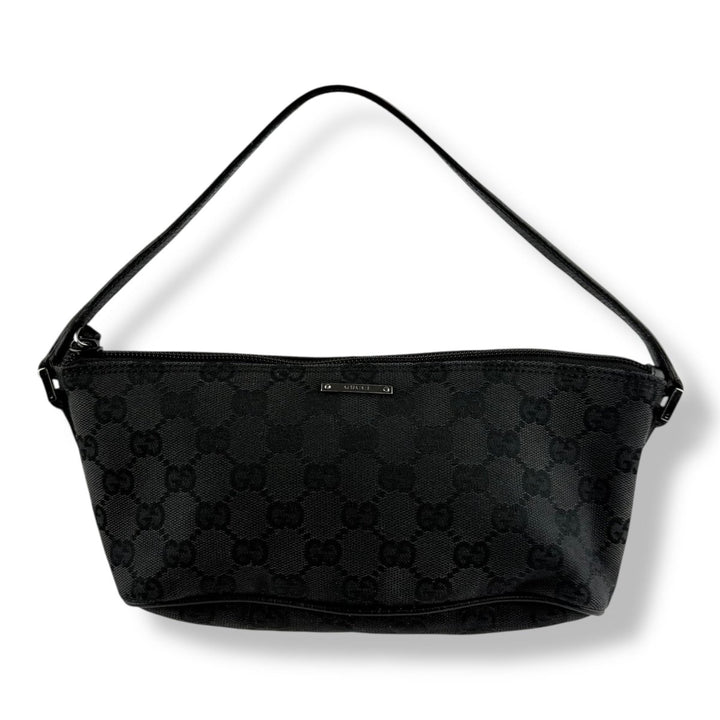 Gucci GG Supreme Black Mini Boat Pochette Handbag - Lux Central