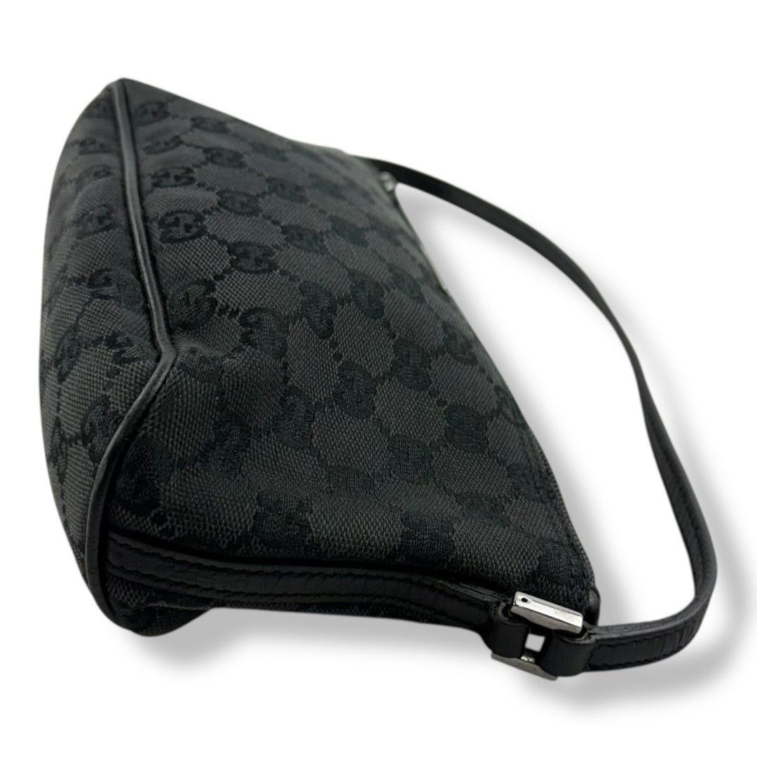 Gucci GG Supreme Black Mini Boat Pochette Handbag - Lux Central