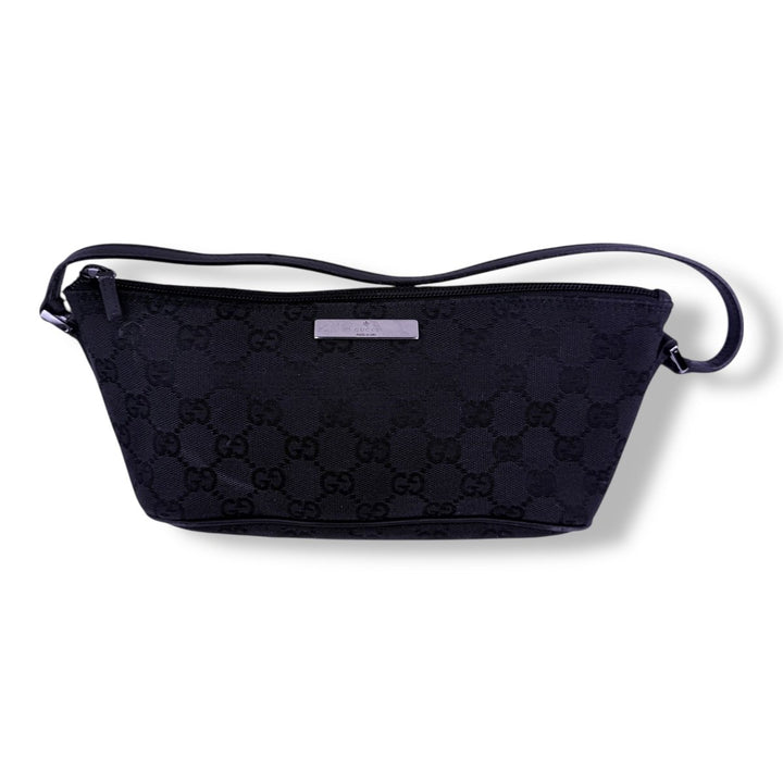 Gucci GG Supreme Black Mini Boat Pochette Handbag - Lux Central
