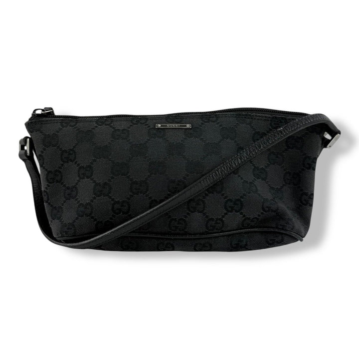 Gucci GG Supreme Black Mini Boat Pochette Handbag - Lux Central