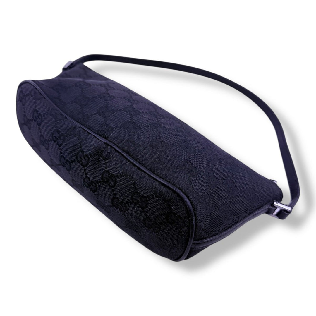 Gucci GG Supreme Black Mini Boat Pochette Handbag - Lux Central