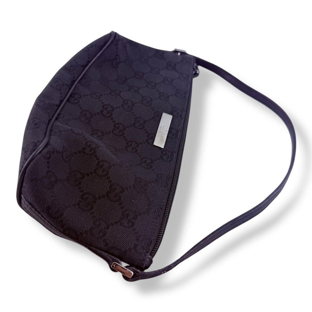 Gucci GG Supreme Black Mini Boat Pochette Handbag - Lux Central