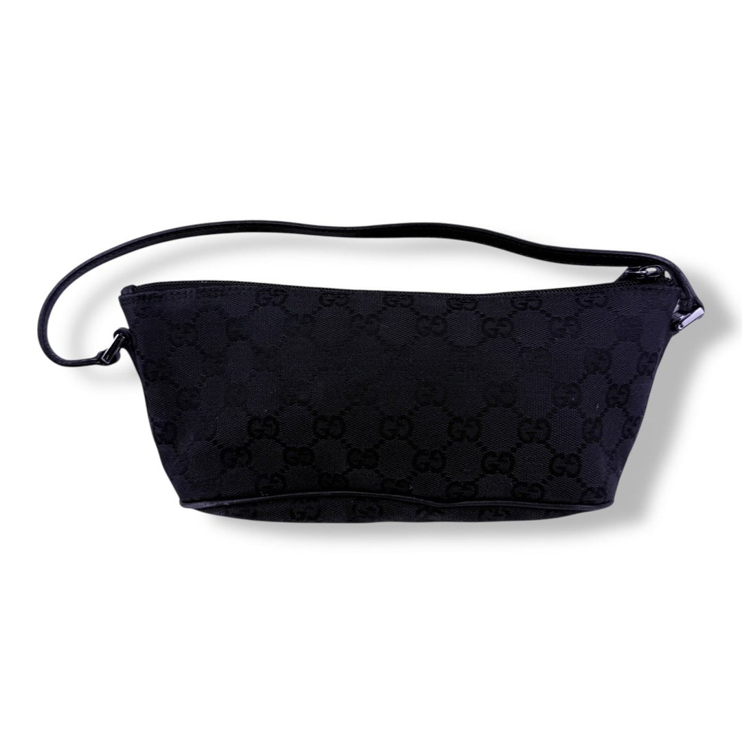 Gucci GG Supreme Black Mini Boat Pochette Handbag - Lux Central
